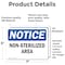 Signmission Non-Sterilized Area, 7 in W x Rectangle, Vinyl Decal OS-2PACK-NS-D-57-L-15116 - alternate 5